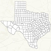 Texas state diagram of Texas Counties